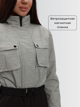 Демисезонный женский горнолыжный комбинезон Серый меланж